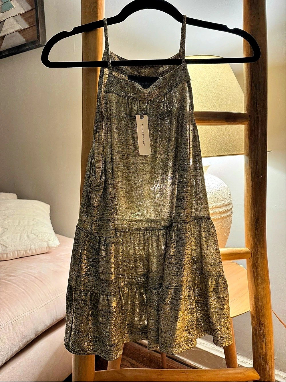 Anthropologie Brown Mini Dress